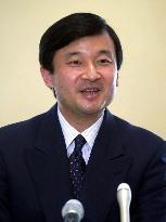 Prince Naruhito 'grateful' to well-wishers for expecting wife